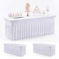 8ft White Spandex Table Cover For 96 Inch Rectangle Tables 4 Pack ...