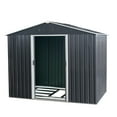thumbnail image 1 of 8ft x 6ft Outdoor Metal Storage Shed with Metal foundation,Black, 1 of 9