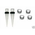 thumbnail image 1 of 8g gauge PAIR CLEAR Tapers & Plugs Ear Stretching Kit, 1 of 1