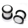 thumbnail image 1 of 8g gauge Pair WHITE ACRYLIC PLUGS tunnels ear 3.2mm, 1 of 1