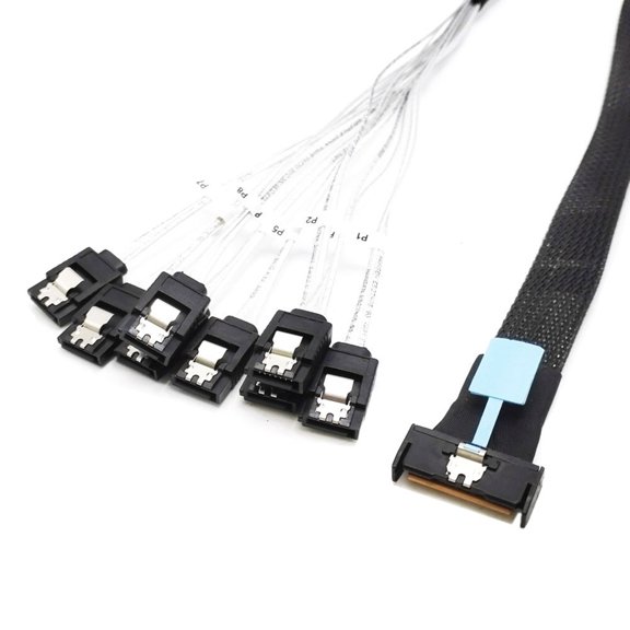 8i(74P) to 8xSATA Host Controller Server Connection 24Gbps SAS4.0 PCIE5.0 Port Power Cable for Server Accessories