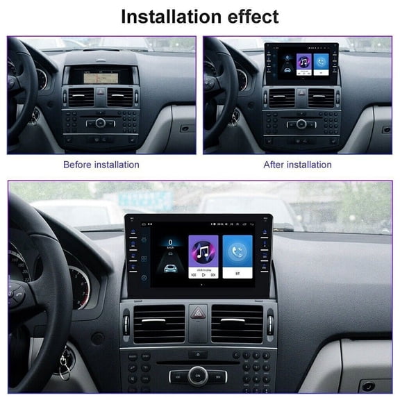 8in Android 13 Car Stereo Radio GPS Navigation Head Unit for Mercedes Benz C-Class W204 2006-2011 Built-in Wireless CarPlay Android Auto Bluetooth FM/RDS WiFi SWC Split Screen, Physical Buttons