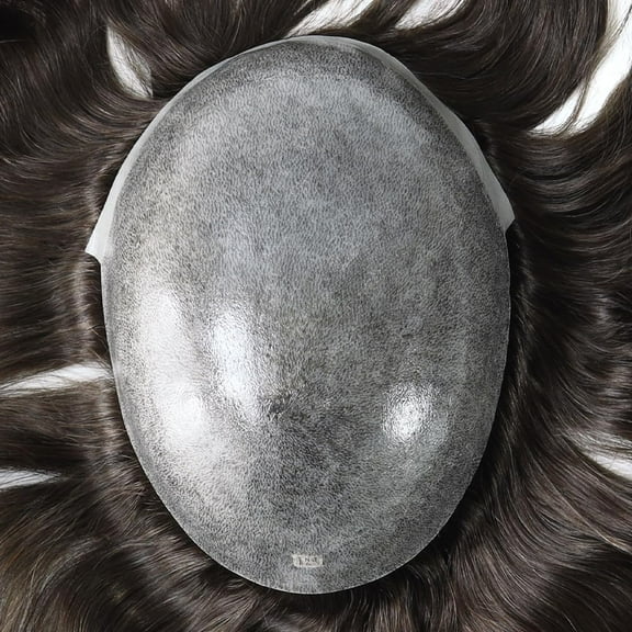 8in Hair Length 8x10in Injection Thin Skin 0.06-0.08mm Mens Toupee Natural Looking Remy Human Hair Men Wig Hair Replacements Hair System Trimmable