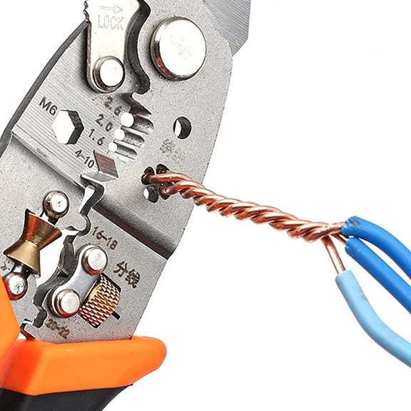 8in Heavy Duty Electrician Pliers Multi Function Stripping Cutting Crimping Large Opening Hex Screw Removal Adjustable Blades Durable Hand Tool for Wire Cable Repair Home Garage