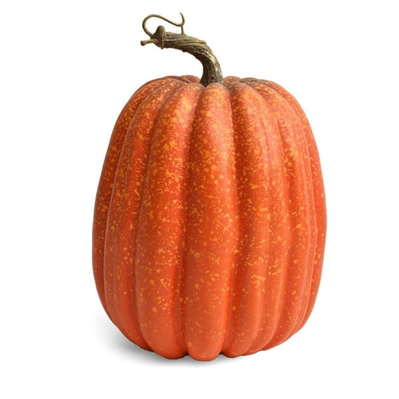 8in Outdoor Fall Foam Pumpkins - Large Faux Pumpkin Set for Autumn Harvest, Halloween Thanksgiving Porch Garden Decorations