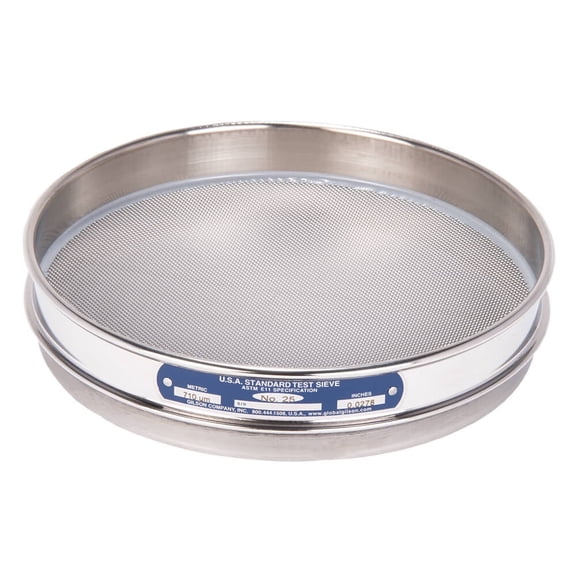 8in Sieve, All Stainless, Half-Height, No.25