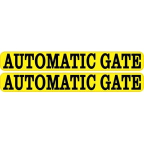 8in x 1in Yellow Automatic Gate Stickers