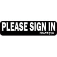 thumbnail image 1 of 8in x 2in Black Thank You Please Sign In Sticker Vinyl Sign Decal Stickers, 1 of 1