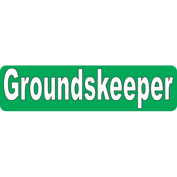 StickerTalk Green Groundskeeper Vinyl Sticker, 8 inches x 2 inches