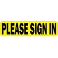 thumbnail image 1 of 8in x 2in Yellow Please Sign In Sticker Vinyl School Business Sign Decal, 1 of 1
