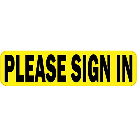 8in x 2in Yellow Please Sign In Magnet Magnetic Sign