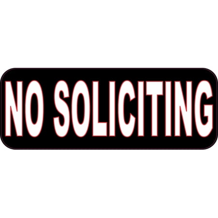 8in x 3in No Soliciting Sticker
