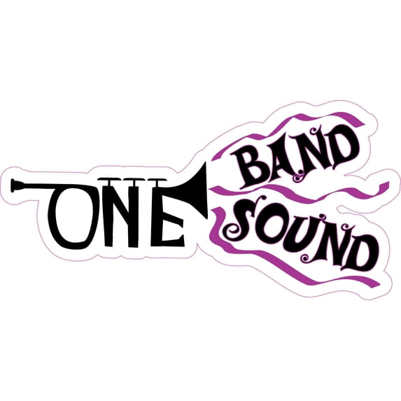 8in x 4in Purple Trumpet One Band One Sound Sticker