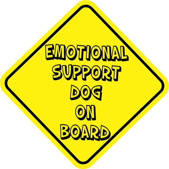 8in x 8in Emotional Support Dog On Board Sticker
