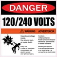 thumbnail image 1 of 8in x 8in Hazardous Voltage 120/240 Volts Magnet, 1 of 2