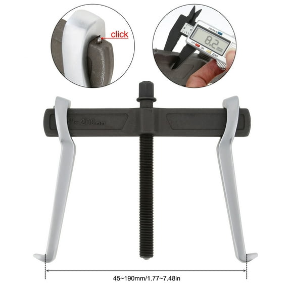 8inch 200mm Separate Lifting Device Strengthen Bearing Puller for Auto Car Repair Hand Tools / External Internal Pulling with 2 End Strap Anti Detachment Design, Two Claws Bearing Puller