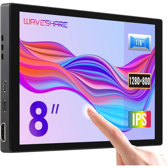 8inch Capacitive Touch Display, 1280800 Resolution, Supports All Versions of , Supports Jetson Nano, VisionFive2, PC and Smartphone