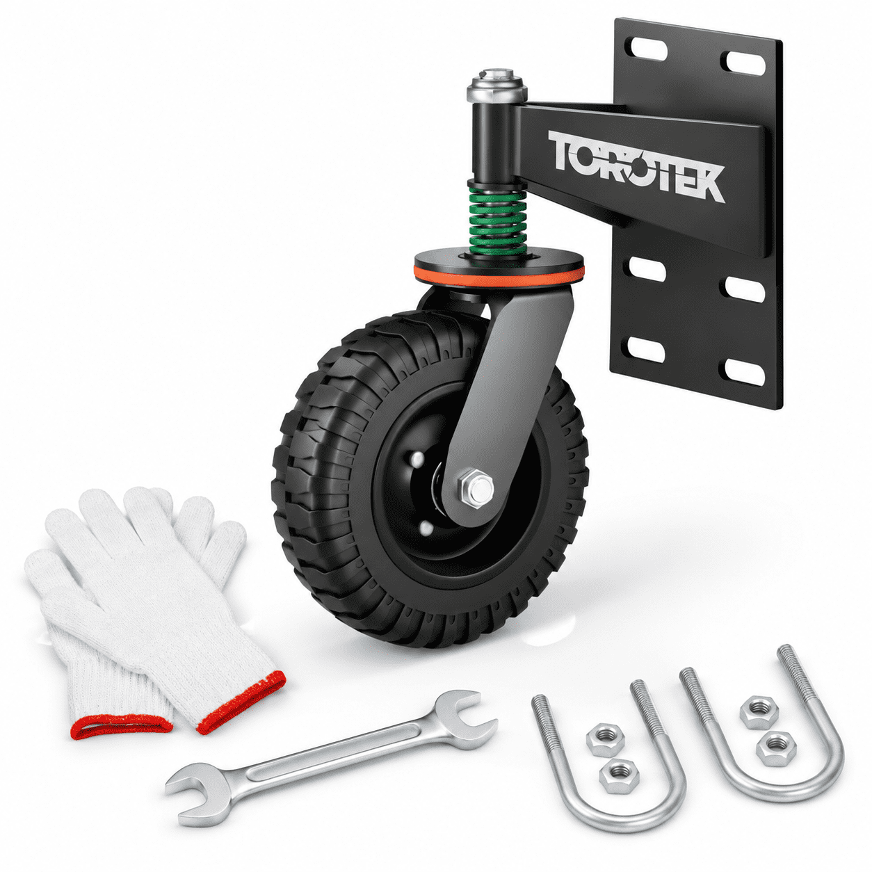 8inch Gate Wheel 600lb Capacity Heavy Duty 360° Rotation Spring Loaded ...