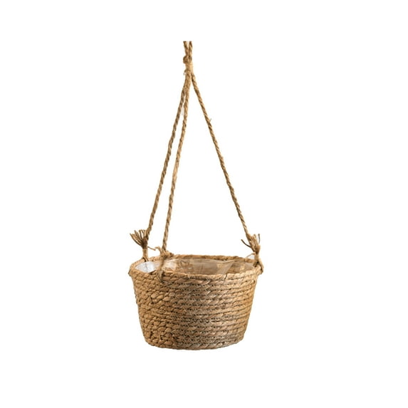 8inch Jute Rope Hanging Planter Woven Plant Basket Macrame Plant Hangers Plant Holder Basket Decorative Storage Baskets for Plants Pots Home Decor