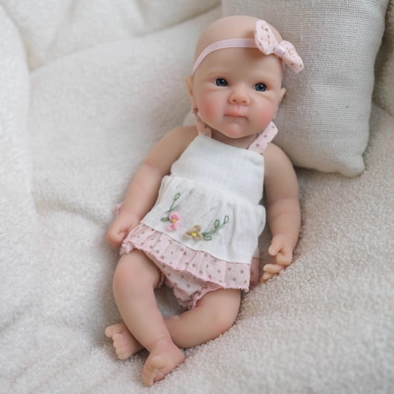8inch Super Soft Solid Silcone Squishy Elastic Platitum Silicone Baby Doll Bettie GirlWeighted 320 Grams