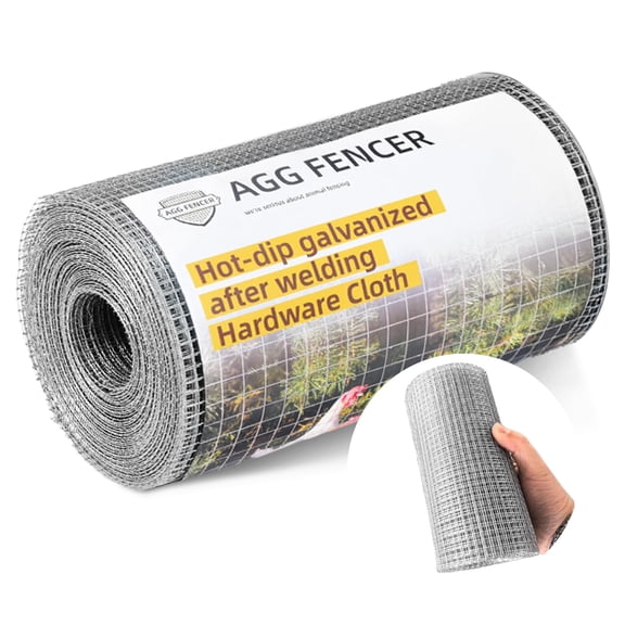 8inch x 25ft Hardware Cloth 1/4 inch Chicken Wire Fencing 23Ga, Hot Dipped Galvanized After Welding Garden Plant Supports Welded Metal Chicken Wire Fence, Poultry Animal Netting Cage Screen