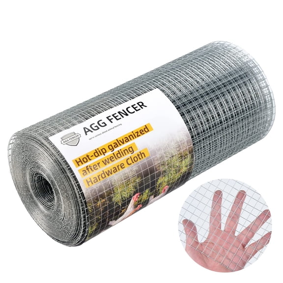 8inch x 25ft Hardware Cloth 1/4 inch Chicken Wire Fencing 23Ga, Hot Dipped Galvanized After Welding Garden Plant Supports Welded Metal Chicken Wire Fence, Poultry Animal Netting Cage Screen