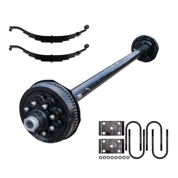 8k TK Hybrid Trailer Axle Kit - 8000 lb Electric Brake 8 Lug 9/16" Studs (12" x 2" Brake - 3.5" Tube), 95" Hubface 80" Spring Center / 8x6.5 Bolt Pattern / 8x6.5 Bolt Pattern