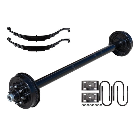 8k TK Hybrid Trailer Axle Kit - 8000 lb Electric Brake 8 Lug 9/16" Studs (12" x 2" Brake - 3.5" Tube), 75" Hubface 58" Spring Center / 8x6.5 Bolt Pattern / 8x6.5 Bolt Pattern