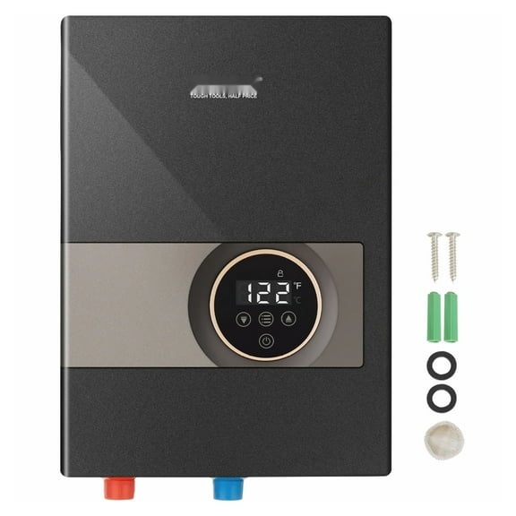 8kW Tankless Water Heater, Electric On Demand Boiler, Digital Temp Display, Easy Install, InstantWater for Kitchen, Bathroom, Shower, Salon - ETL Listed