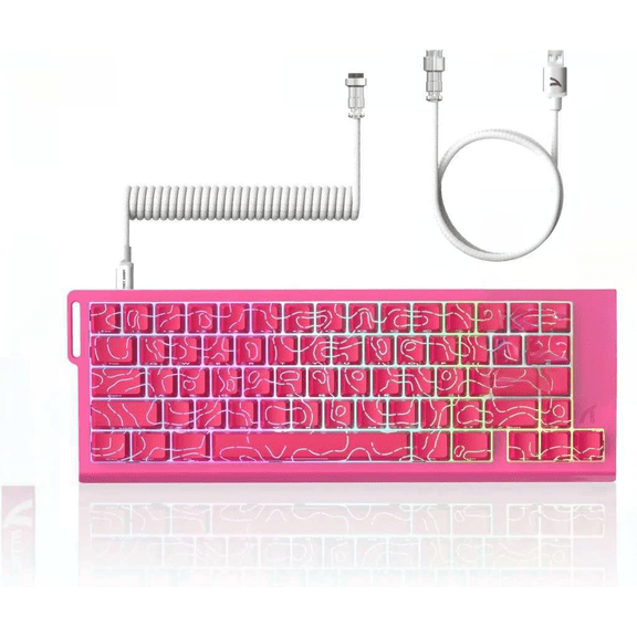 8khz Rapid Trigger Magnetic Switch Wired RGB 60% Gaming Keyboard TKL with Adjustable Actuation Snap Tap Coiled Cable for PC Mac Red