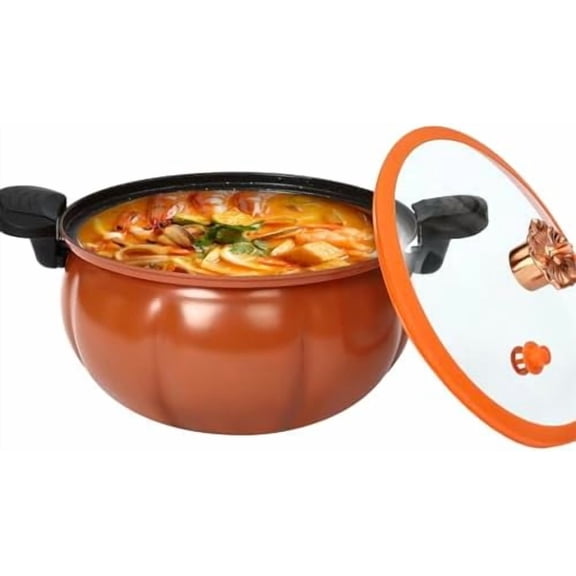 8l/2.11gal stainless steel pressure cooker,ollas de presin para cocinar,Non-Stick Pumpkin Shaped Soup Pot, Multi-Function Pressure Cooker,Anti-Explosion Safe,Heat-Resistant & Anti-Scald