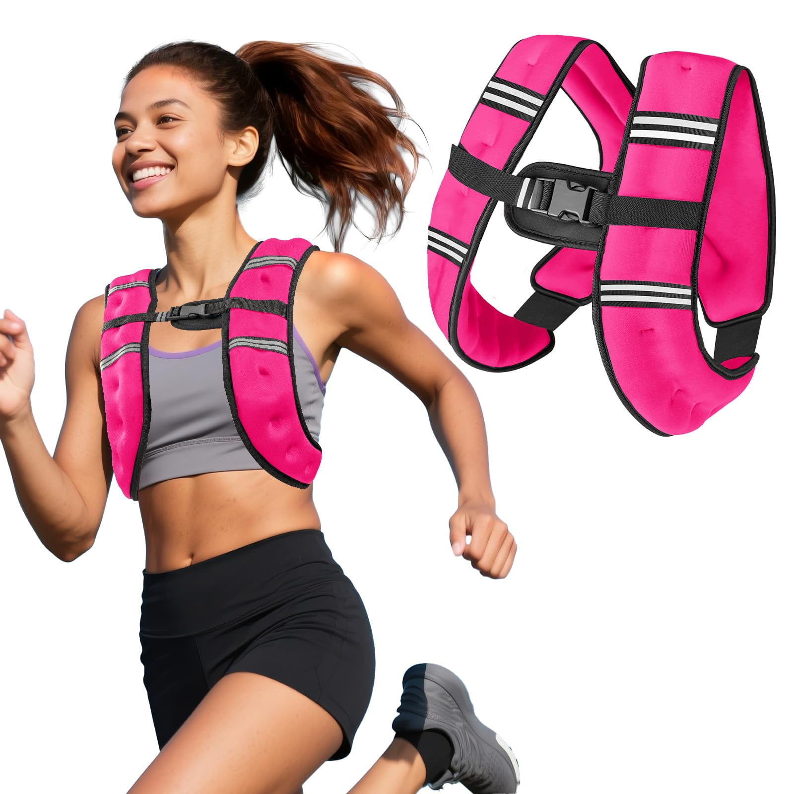 8lb Pink Weighted Vest for Workout Strength Running Fitness