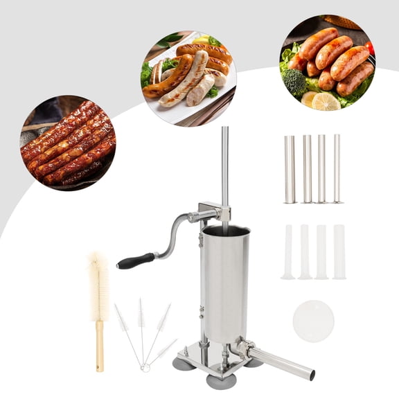 8lbs Vertical Meat Sausage Stuffer Machine, Stainless Steel Sausage Maker with 8 Stuffing Tubes, for Home Use