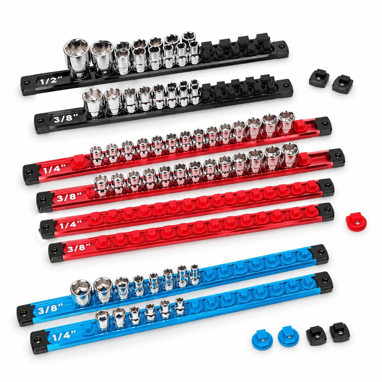8magnetic Socket Holder Organizer Set - 1/4 3/8 1/2 Aluminum Alloy Rail ...