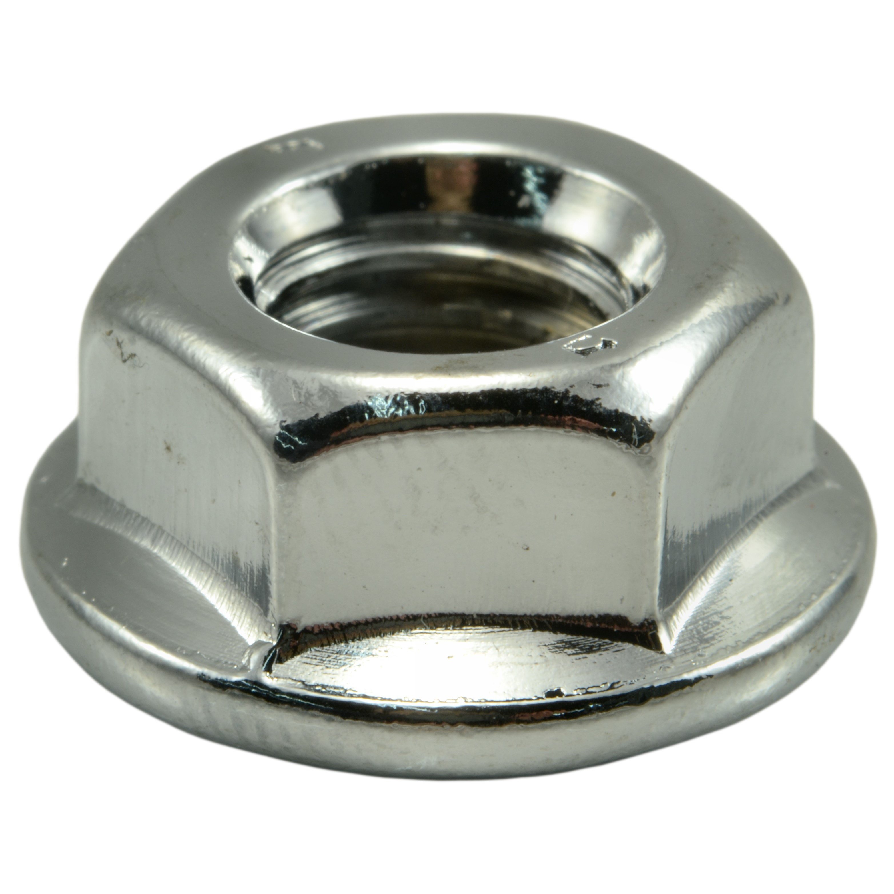 8mm-1.25 Chrome Plated Steel Coarse Thread Flange Nuts (6 pcs.)