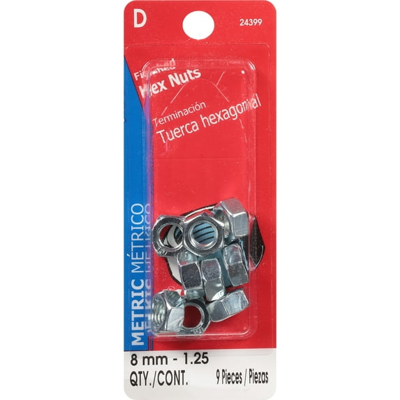 8mm-1.25 Zinc Plated Class 8 Steel Coarse Thread Hex Nuts