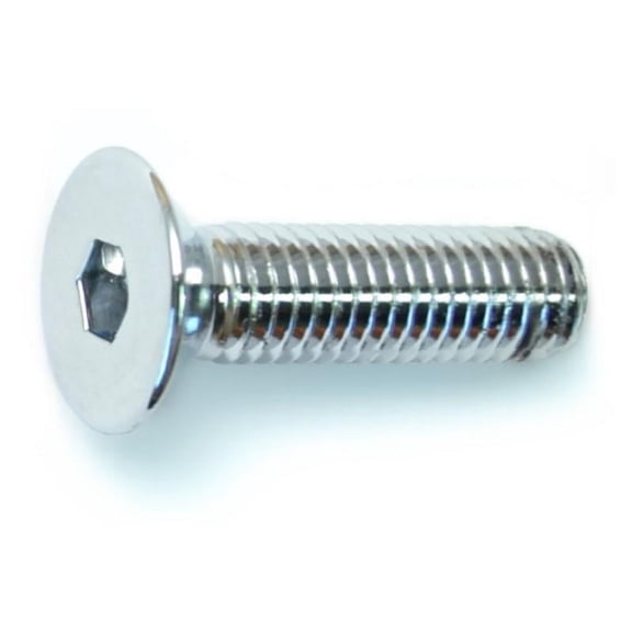 8mm-1.25 x 30mm Chrome Class 10.9 Flat Head Hex Socket Cap Screws (10 pcs.)