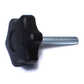 8mm-1.25 x 50mm Black Plastic Coarse Male Threaded Stud Fluted Knobs (2 pcs.)
