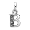 thumbnail image 1 of 8mm 10k White Gold Diamond Letter Name Personalized Monogram Initial B Pendant Necklace Pendant for Women, 1 of 2