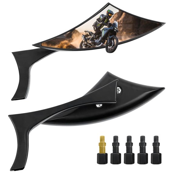 8mm 10mm Motorcycle Universal Rear View Mirrors Sportster Side Mirrors for Harley Street Bike Scooter Chopper Cruiser Sportster Dyna Softail Dirt Bike