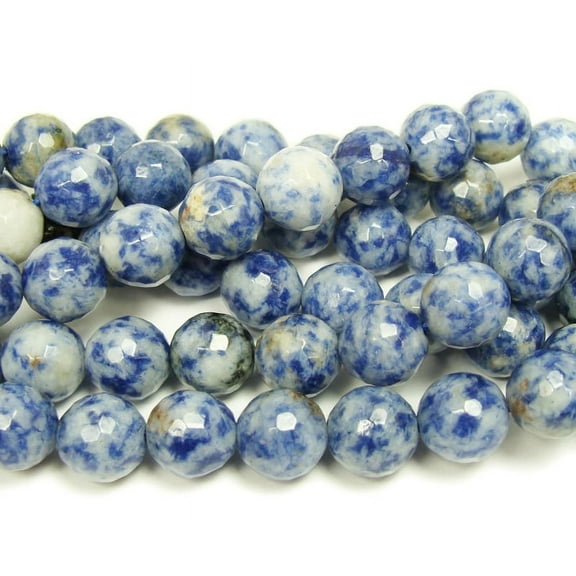 8mm 15.5 Inches Denim Lapis Faceted Round Beads Genuine Gemstone Natural Jewelry Making