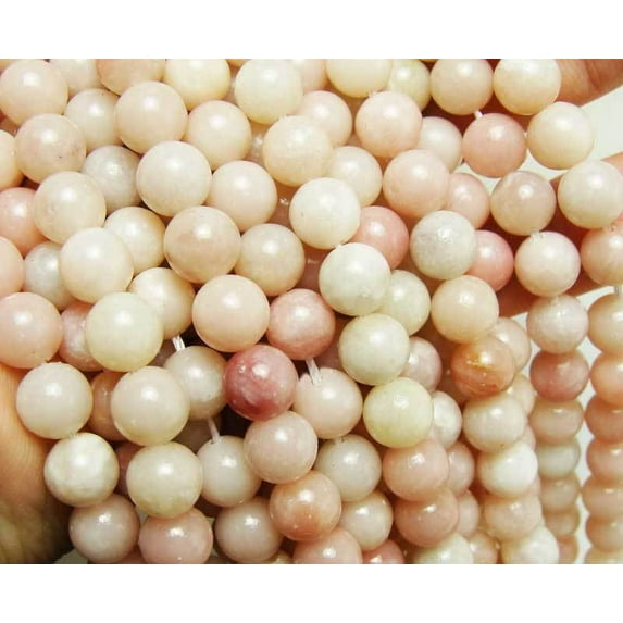 8mm 15.5 Inches Pink Opal Smooth Round Beads Genuine Gemstone Natural Jewelry Making
