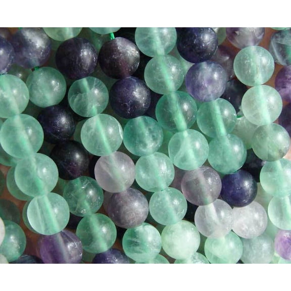 8mm 15.5 Inches Rainbow Fluorite Matte Round Beads Genuine Gemstone Natural Jewelry Making
