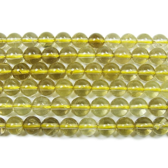 8mm 15.5" Lemon Quartz Smooth Round Beads Genuine Gemstone Natural Jewelry Making