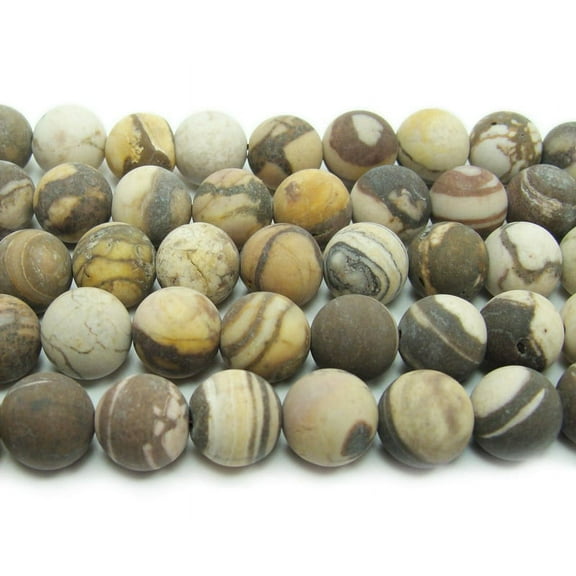 8mm 15.5" Strand Australian Zebra Jasper Matte Round Beads Genuine Gemstone Natural Jewelry Making