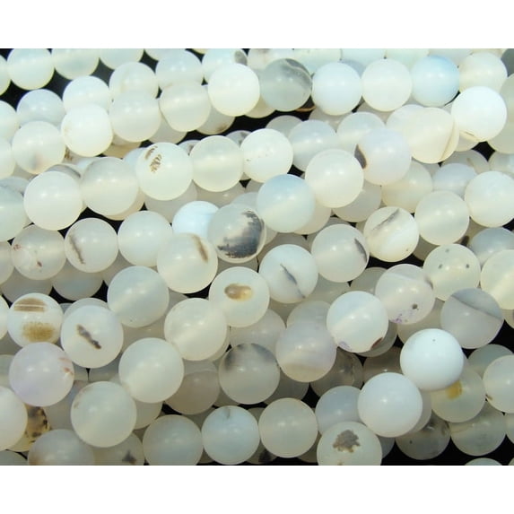 8mm 15 Inch Wind Shadow Agate Matte Round Beads Genuine Gemstone Natural Jewelry Making