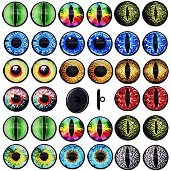 8mm 15pairs Sew on Eyes Buttons for Crochet Amigurumi Crafts Making Stuffed Animals Pupil Eyeball Fantasy Art Props DIY Supplies