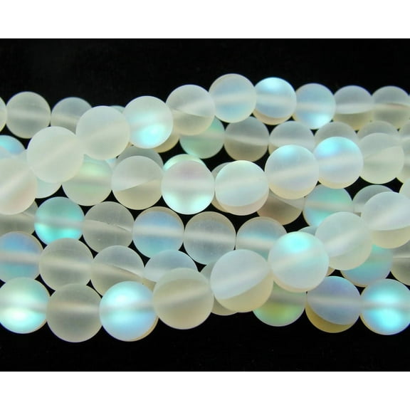 8mm 16" Strand Moonlight Crystal White Matte Round Beads Genuine Gemstone Natural Jewelry Making