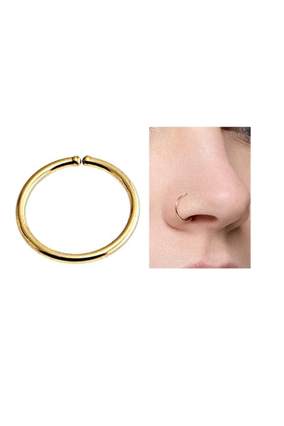 8 mm 18 GA 14K Gold Filled Snug Fitting Nose Open Ring Hoop Huggie Piercing Jewelry for Women Sold As One