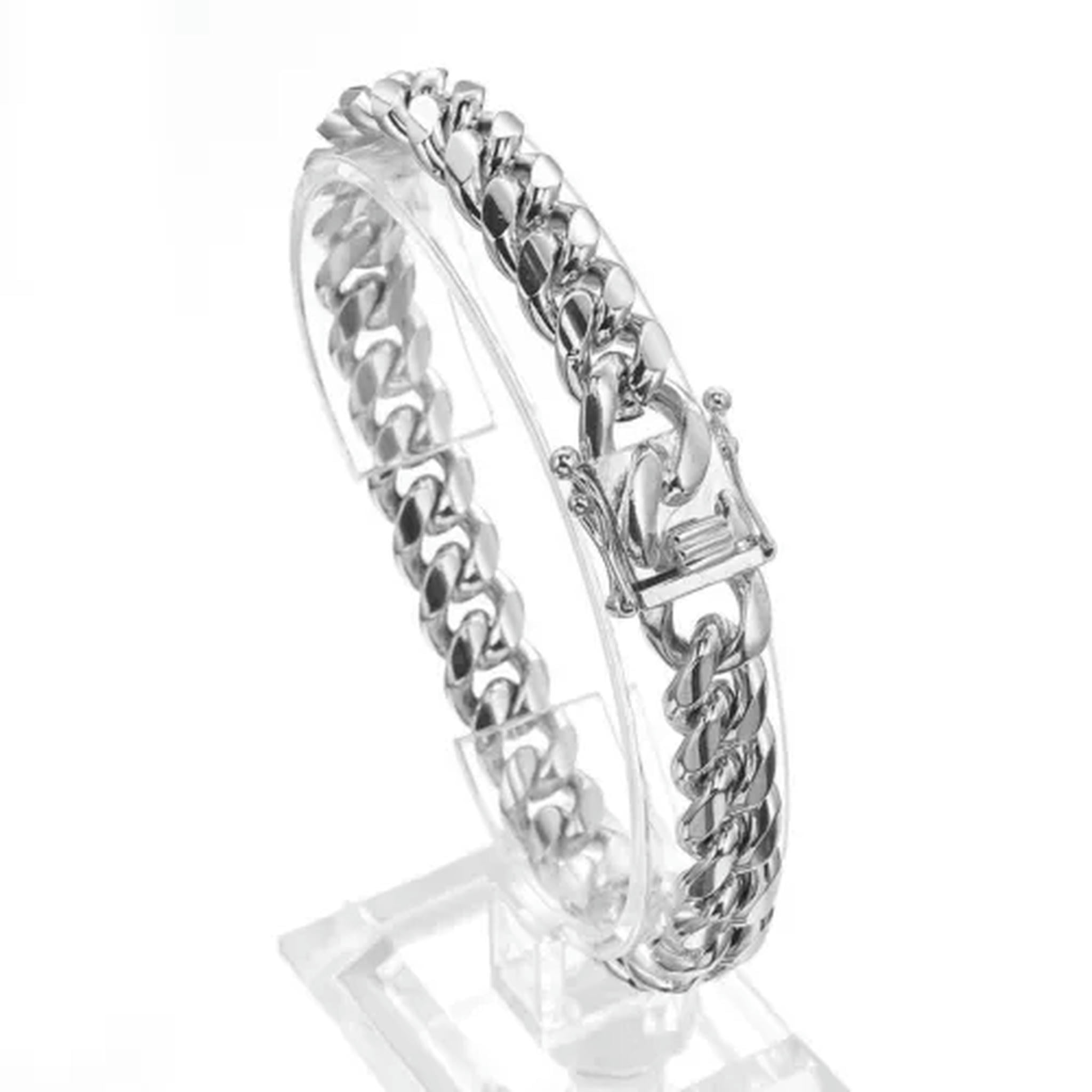 Men's Stainless Steel Cuban Link Bracelet - Silver, Gold & Black | 5mm-19mm Width